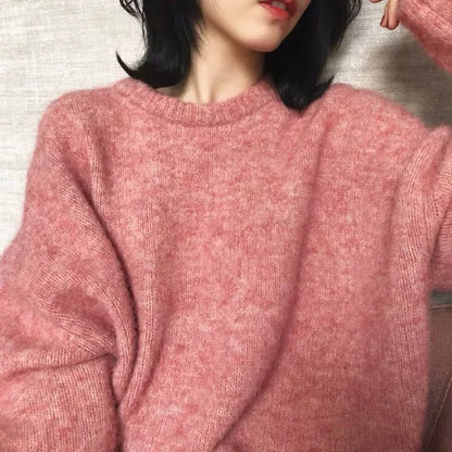 Damen & Herren Retro Pullover – Locker Geschnittener Strickpullover für Herbst und Winter, Vintage Stil