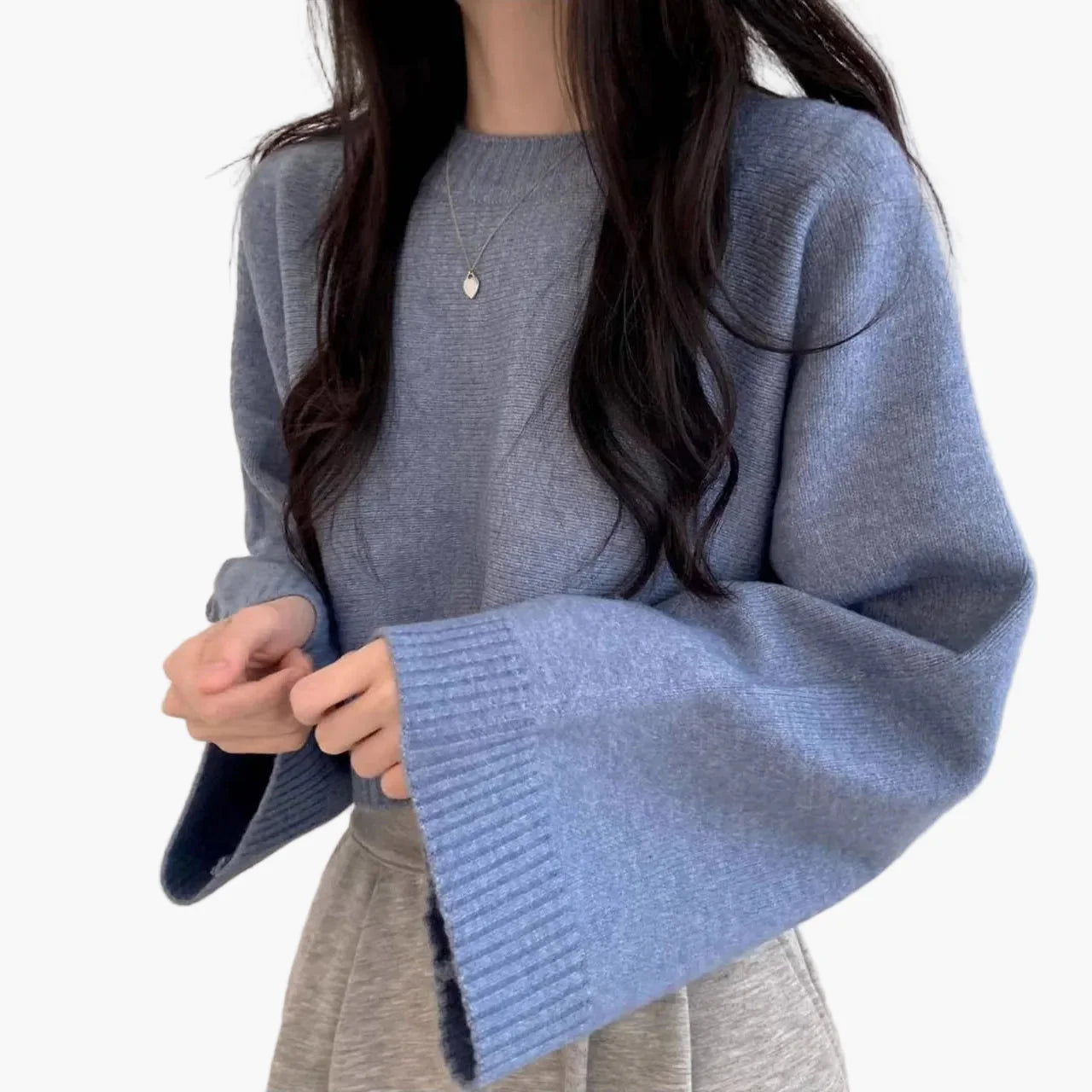 Damen Pullover im modischen Cropped-Stil – Weit geschnitten, ideal für Alltag & Freizeit