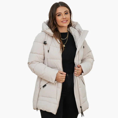 Damen Winter Steppjacke mit Kapuze – Plus-Size, modisch und warm für Alltag und Freizeit