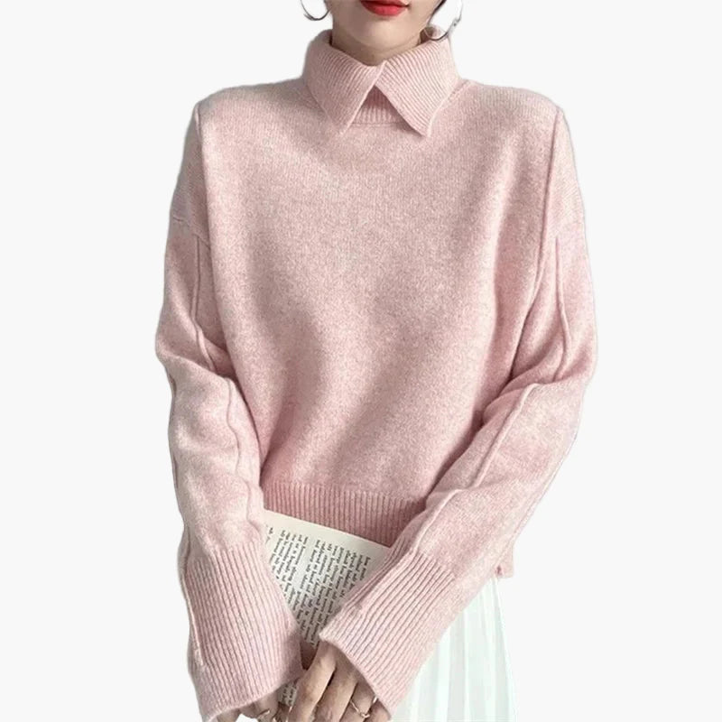 Damen Pullover mit Kragen – Eleganter Strickpullover für Alltag und Büro
