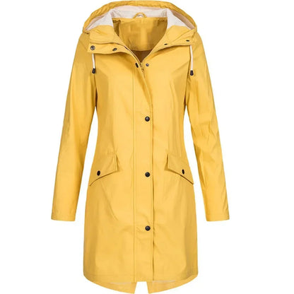 Damen Regenmantel mit Kapuze – Wasserdichte Outdoorjacke für Alltag und Freizeit