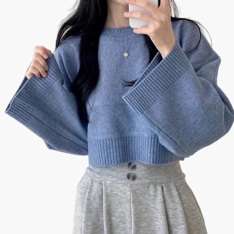 Damen Pullover im modischen Cropped-Stil – Weit geschnitten, ideal für Alltag & Freizeit