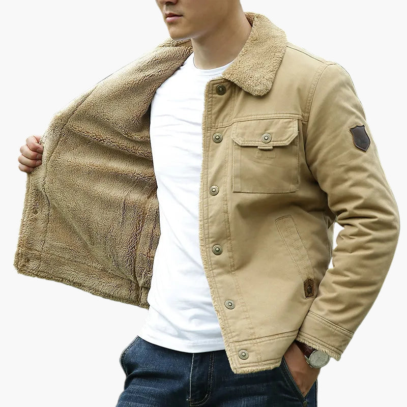 Herren Outdoor Winterjacke im Pilotenstil – Warm & Winddicht, Freizeit & Abenteuer