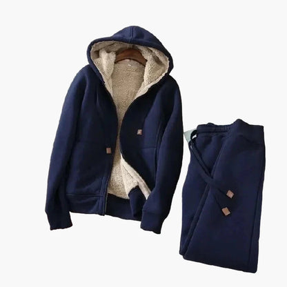 Herren Fleece-gefüttertes Kapuzen-Sportanzug Set – Modischer Freizeit- und Trainingsanzug für kalte Tage