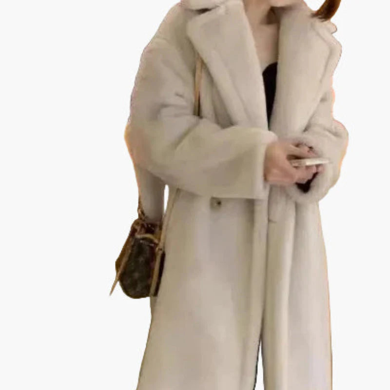 Damen Langer Plüsch Kunstfell Mantel – Modischer Wintermantel für stilvolle Outfits