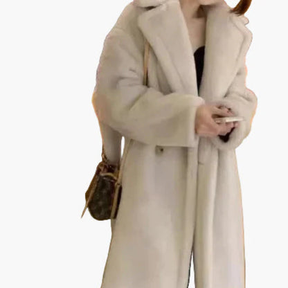 Damen Langer Plüsch Kunstfell Mantel – Modischer Wintermantel für stilvolle Outfits