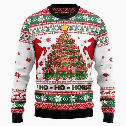 Unisex Lustiger Weihnachtspullover mit lachendem Pferde-Motiv – Perfekt für Ugly Christmas Sweater Partys