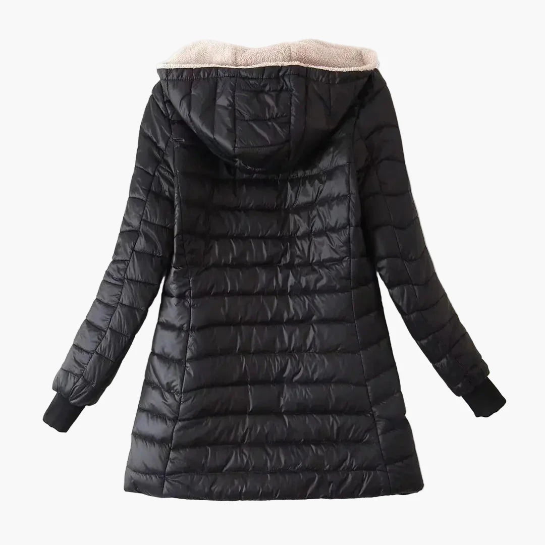Damen Steppmantel mit Kapuze – Winterjacke mit Fleece-Innenfutter für Alltag & Outdoor