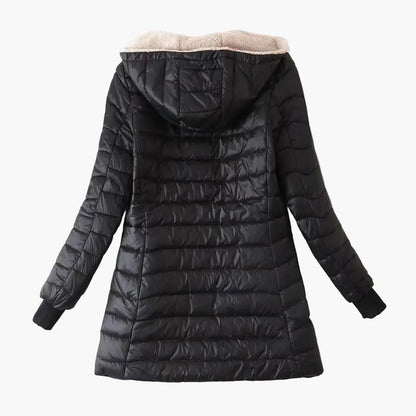 Damen Steppmantel mit Kapuze – Winterjacke mit Fleece-Innenfutter für Alltag & Outdoor
