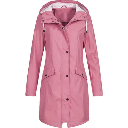 Damen Regenmantel mit Kapuze – Wasserdichte Outdoorjacke für Alltag und Freizeit