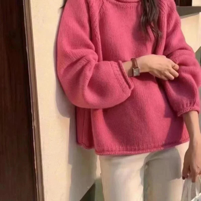 Damen Strickpullover im französischen Stil – Lockerer Alltags-Sweater für Freizeit & Büro