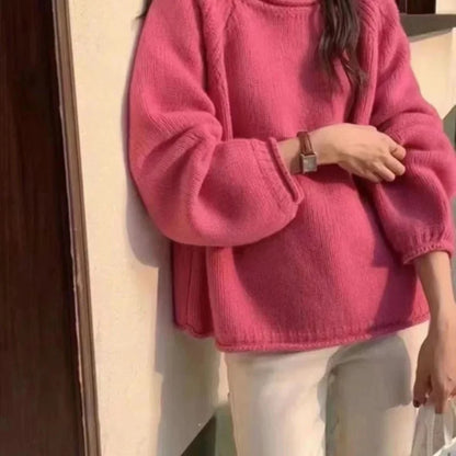 Damen Strickpullover im französischen Stil – Lockerer Alltags-Sweater für Freizeit & Büro