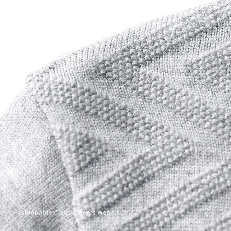 Herren Strickpullover mit gestreiftem Hemdkragen – Eleganter Business- und Freizeit-Look