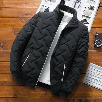 Gesteppte Jacke mit Hohem Kragen, Reißverschluss und Seitentaschen