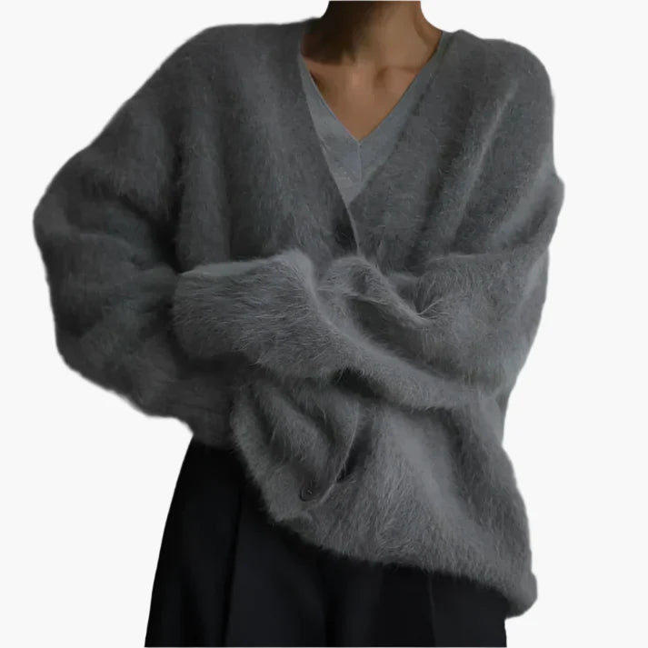 Damen Luxus Strickcardigan – Eleganter, Weicher Oversize Pullover für Alltag und Freizeit