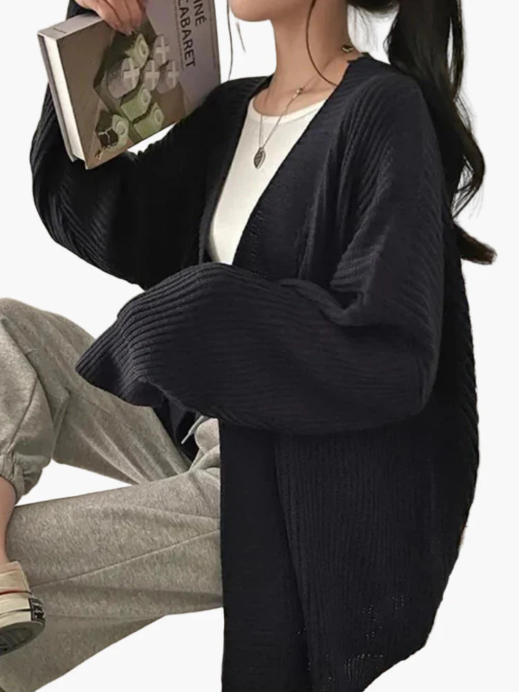 Damen Strickcardigan im Oversized-Look – Lässige Strickjacke für Alltag und Freizeit