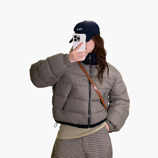 Damen Steppjacke Casual Winter Streetstyle Übergangsjacke Freizeit