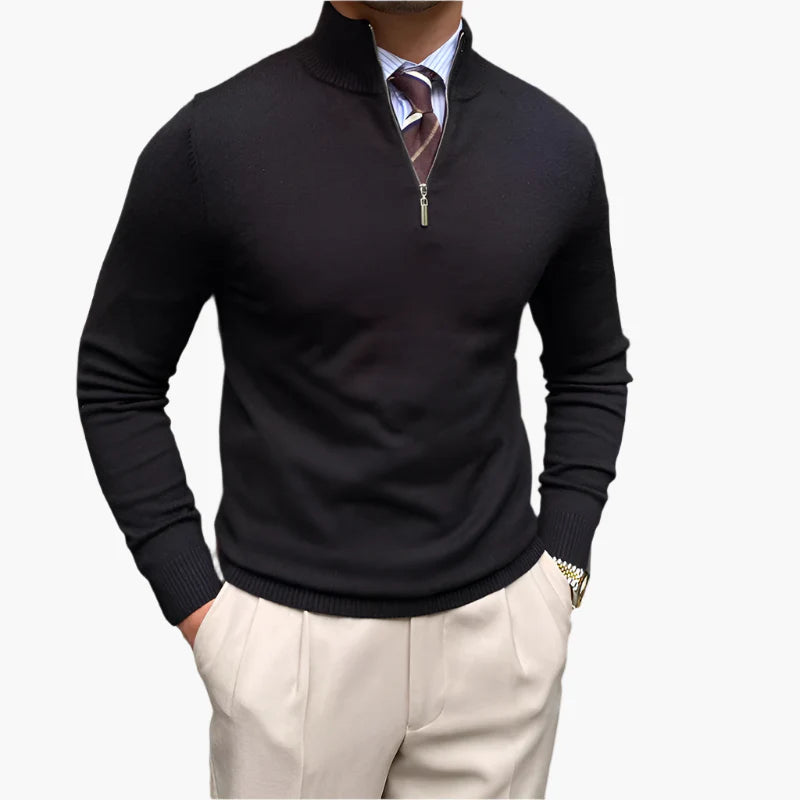 Herren Halb-Zip Pullover – Business & Freizeit, Moderner Stehkragen, Eleganter Style