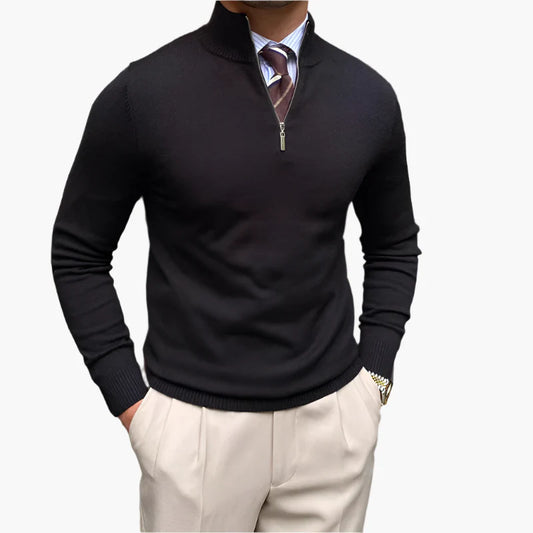 Herren Halb-Zip Pullover – Business & Freizeit, Moderner Stehkragen, Eleganter Style