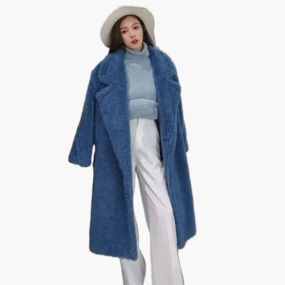 Damen Langer Plüsch Kunstfell Mantel – Modischer Wintermantel für stilvolle Outfits