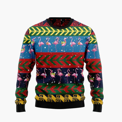 Unisex Lustiger Weihnachts-Pullover Flamingo Ugly Christmas Sweater – Perfekt für Gruppen und Partys