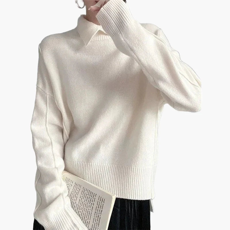 Damen Pullover mit Kragen – Eleganter Strickpullover für Alltag und Büro