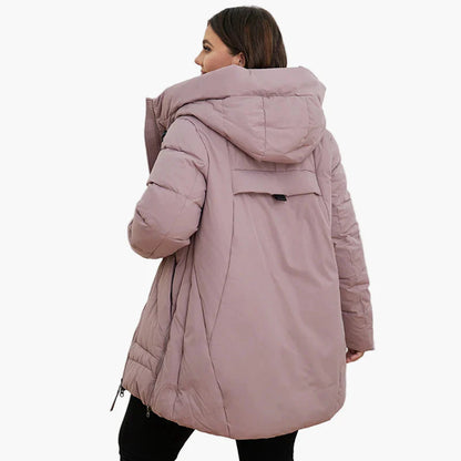 Damen Winter Steppjacke mit Kapuze – Plus-Size, modisch und warm für Alltag und Freizeit