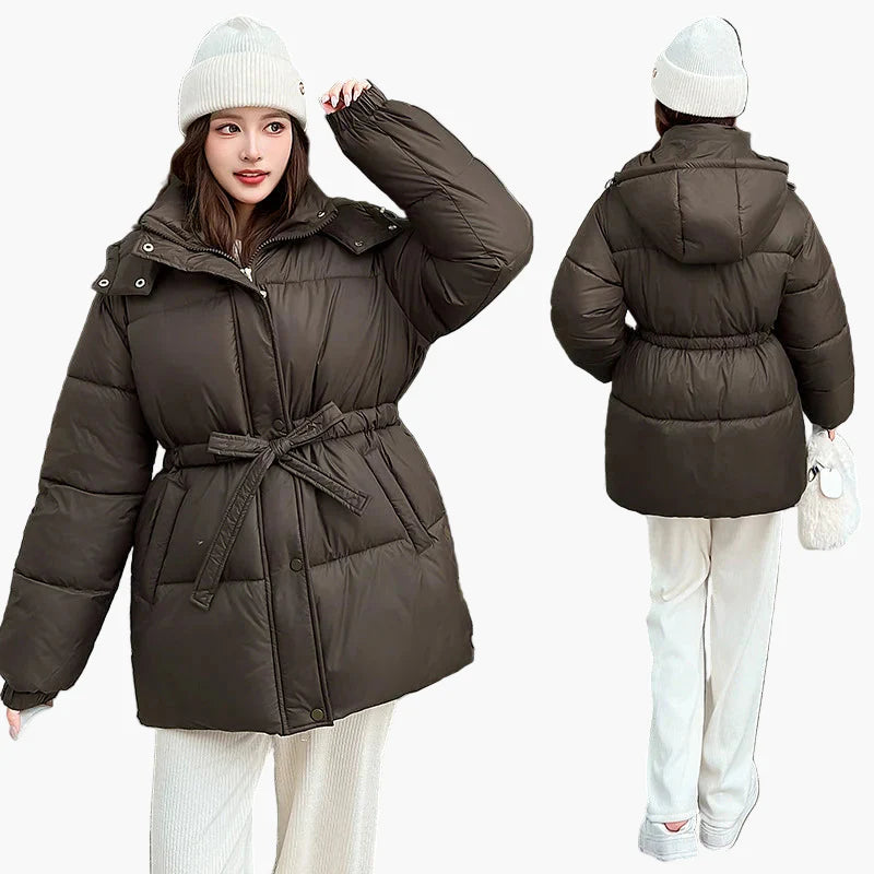 Damen Winter Steppjacke mit Gürtel – Modische, warme Outdoorjacke für Alltag & Freizeit