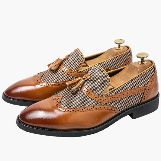 Herren-Loafer Elegant Business Freizeit Brogue Mokassin mit Quasten – Stilvolle Lederschuhe