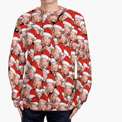 Unisex Weihnachts-Sweatshirt mit Fotodruck – Lustiger Ugly Christmas Pullover für festliche Anlässe