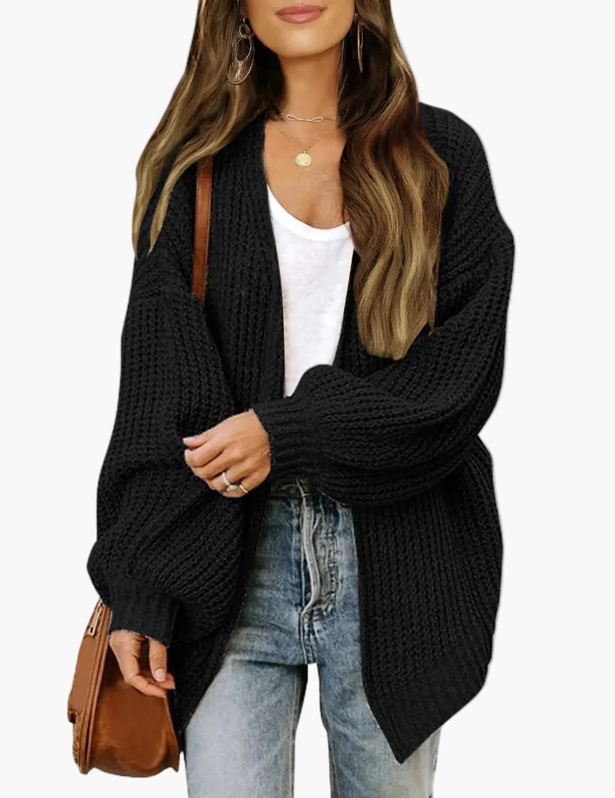 Damen Strick-Cardigan im Oversize-Look – Lässiger Herbst- und Winter-Style