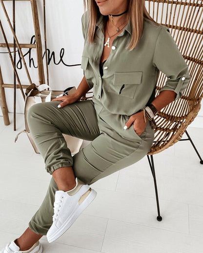Damen Jumpsuit mit Taschen – Modischer Einteiler für Alltag und Freizeit