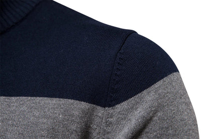 Herren Strickpullover mit Reißverschluss – Modernes Streifendesign für Freizeit und Büro