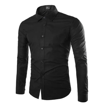Herren Business Freizeit Slim Fit Hemd – Modernes Langarmhemd für Büro & Alltag