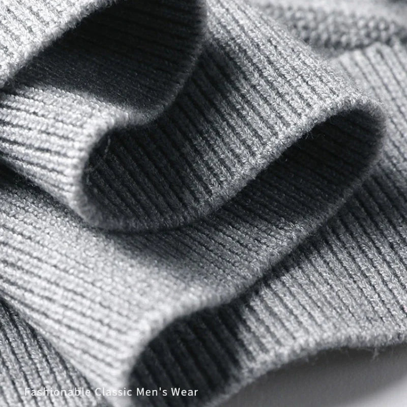 Herren Strickpullover mit gestreiftem Hemdkragen – Eleganter Business- und Freizeit-Look