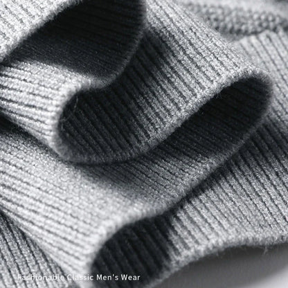 Herren Strickpullover mit gestreiftem Hemdkragen – Eleganter Business- und Freizeit-Look