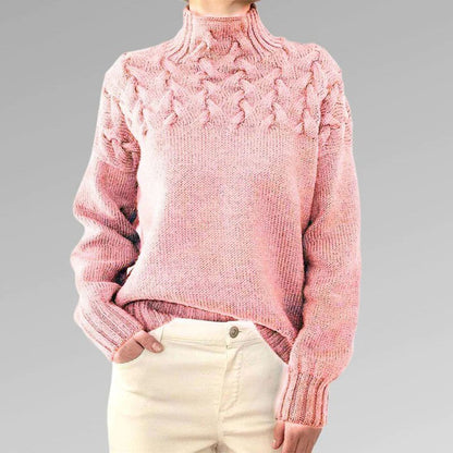 Damen Strickpullover mit Zopfmuster und Rollkragen – Modischer Winterpullover für stilvolle Outfits