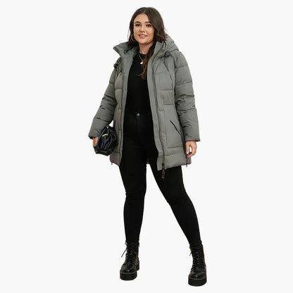 Damen Winter Steppjacke mit Kapuze – Plus-Size, modisch und warm für Alltag und Freizeit