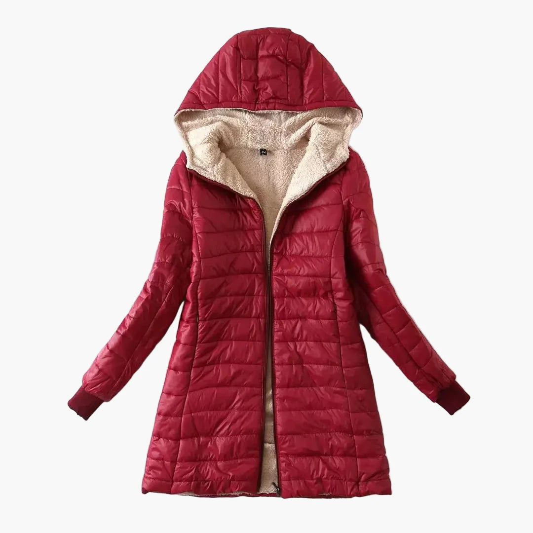 Damen Steppmantel mit Kapuze – Winterjacke mit Fleece-Innenfutter für Alltag & Outdoor