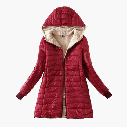 Damen Steppmantel mit Kapuze – Winterjacke mit Fleece-Innenfutter für Alltag & Outdoor