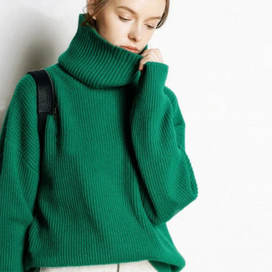 Damen Strickpullover mit Rollkragen – Modisch und Bequem für Alltag und Büro