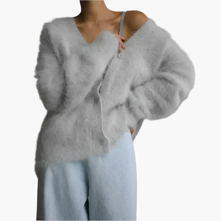 Damen Luxus Strickcardigan – Eleganter, Weicher Oversize Pullover für Alltag und Freizeit