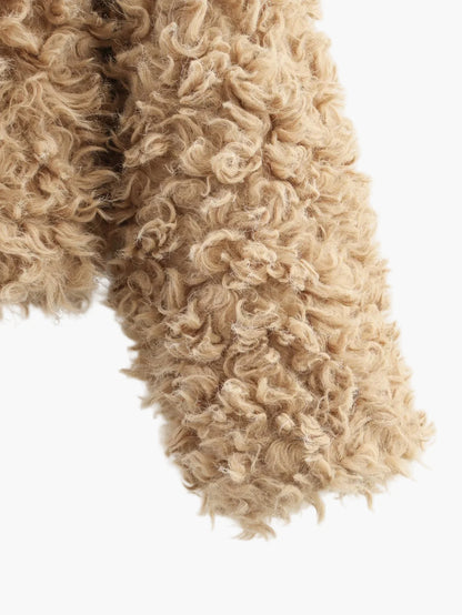 Damen Teddyfell Kurzjacke im Retro-Look – Modische Übergangsjacke für Freizeit & Alltag