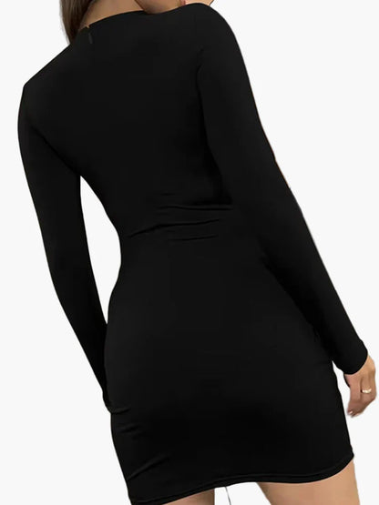 Damen Elegantes Langarm Bodycon Minikleid – Perfekt für Party & Abend