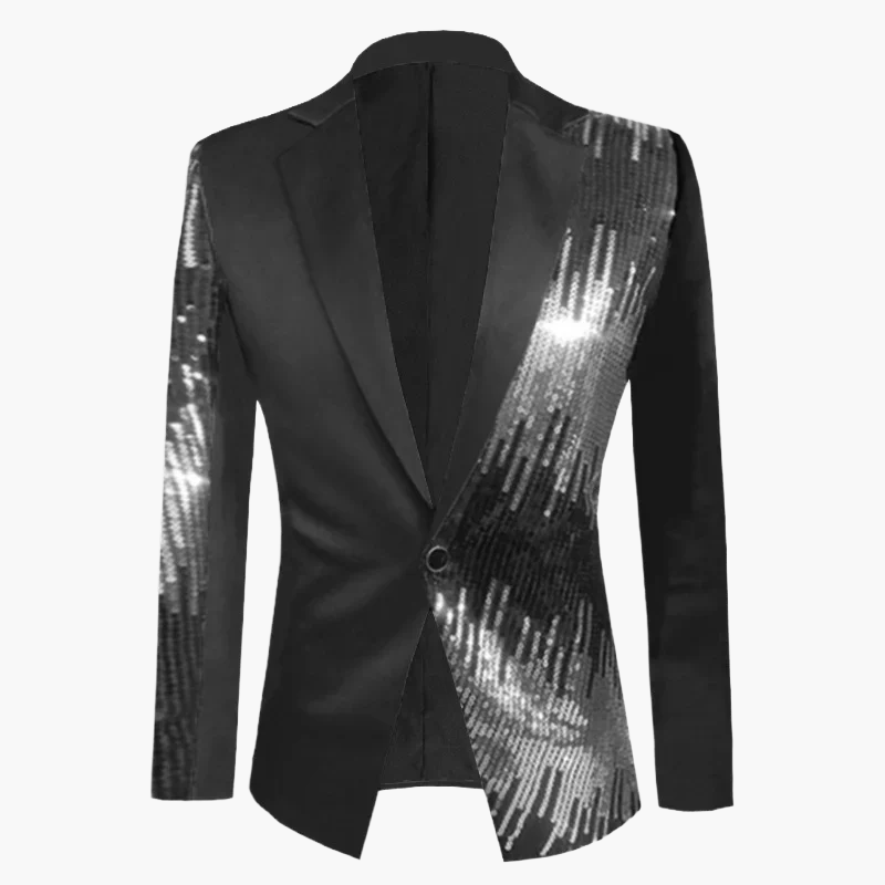 Herren Sakko Modern Blazer für Bühne und Party mit Pailletten-Design – Auffälliger Anzug für besondere Anlässe