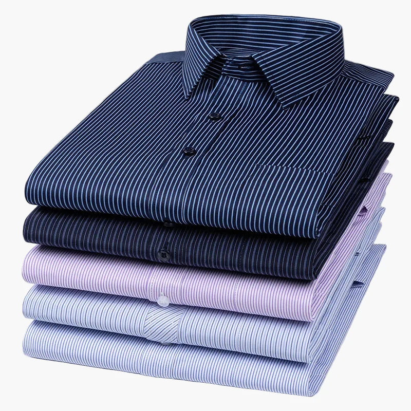 Herren Business Hemd Slim Fit – Gestreiftes Langarmhemd für Büro & Alltag