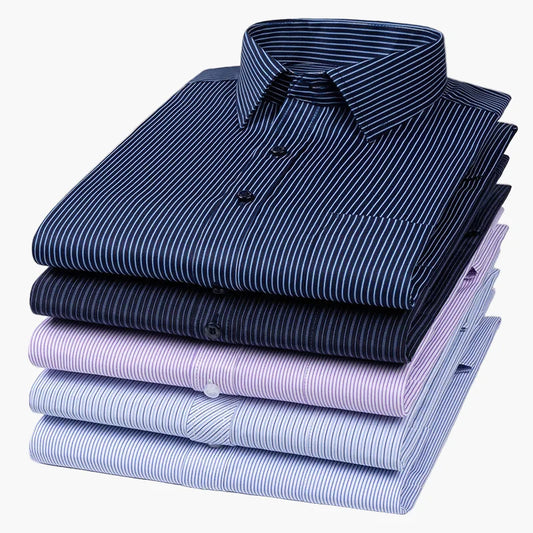 Herren Business Hemd Slim Fit – Gestreiftes Langarmhemd für Büro & Alltag