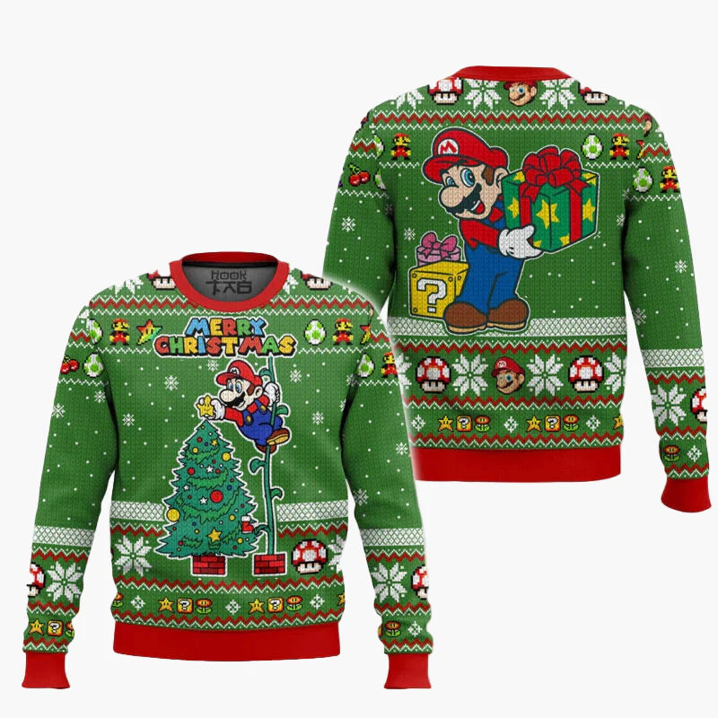 Unisex Retro Pixel Gaming Ugly Christmas Sweater – Pullover für Gamer und Weihnachtsfans