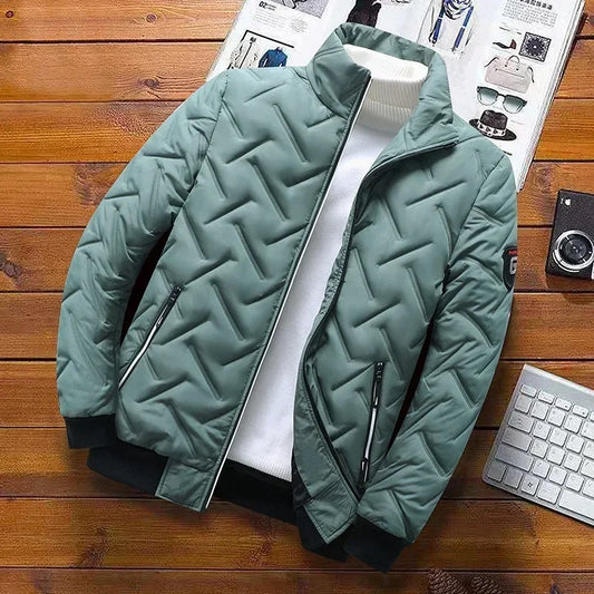 Gesteppte Jacke mit Hohem Kragen, Reißverschluss und Seitentaschen