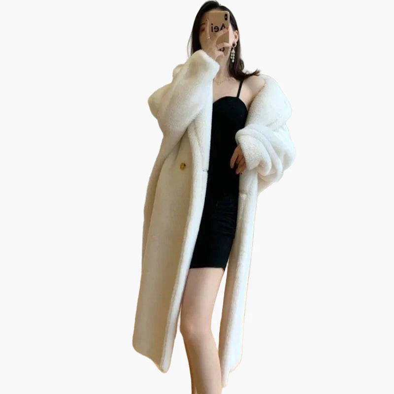 Damen Oversize Wintermantel im luxuriösen Kunstfell-Look – Eleganter Style für kalte Tage